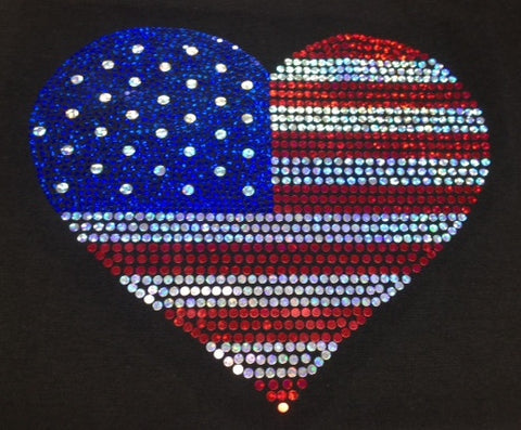 Red, White and Blue Heart - Fourth of July T-shirt