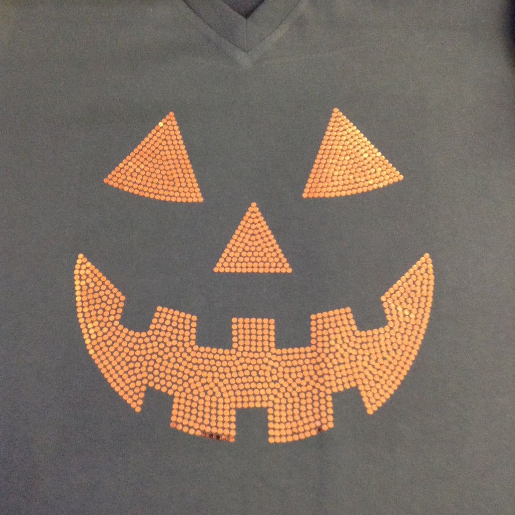 Jack O Lantern Black V-neck T-shirt