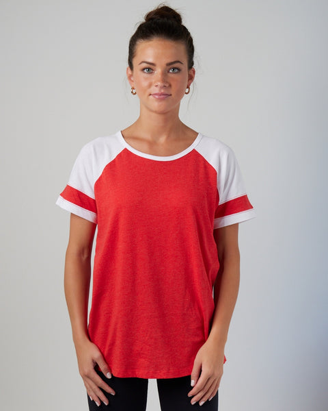 Hitters Spangled Ladies Jersey Colorblock Tee-NEW 2024
