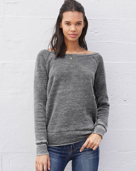 WAYHA Spangled Fleece Wide Neck Sweatshirt
