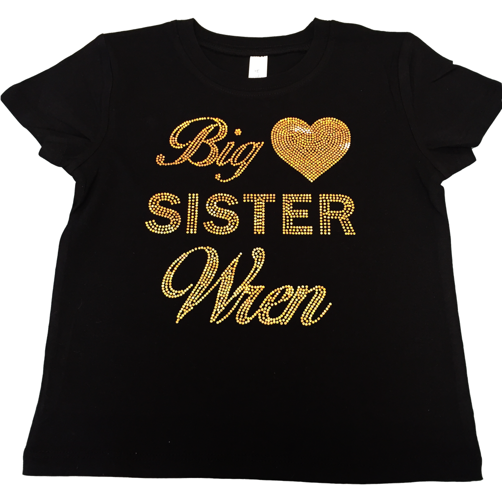 Big Sister Sparkly Spangled Toddler Tee