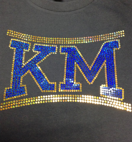 Blue and Gold Spangle KM-Blue or Black Hoodie