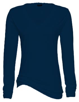 Hitters Ladies Long Sleeve V-Neck Tee (Navy or Red)