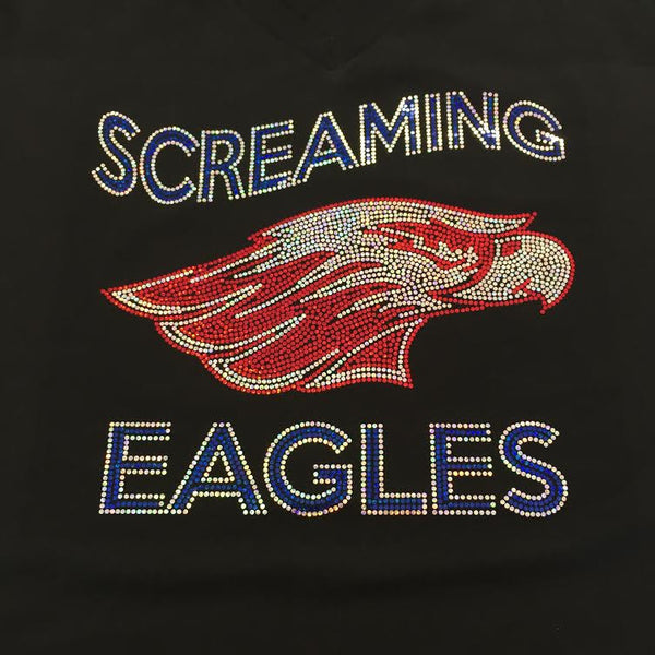 Screaming Eagles Black Cotton Tee Shirt
