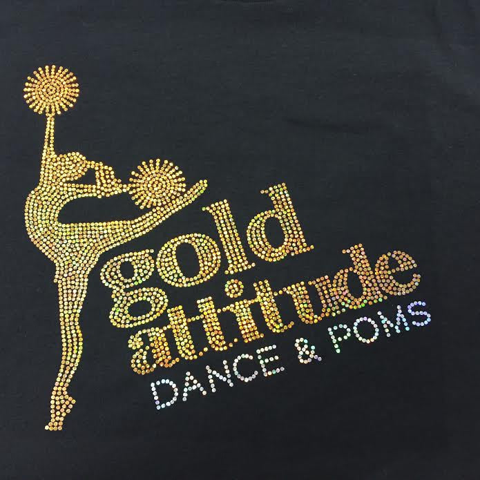 Gold Attitude Dance & Poms Crew Neck Tee
