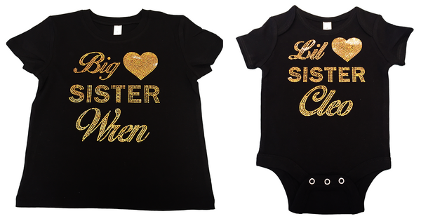 Big Sister Sparkly Spangled Toddler Tee