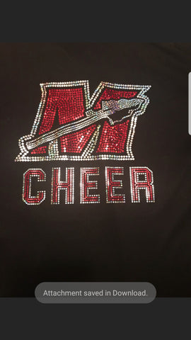 MYF Cheer Woman's V Neck (Custom Back)