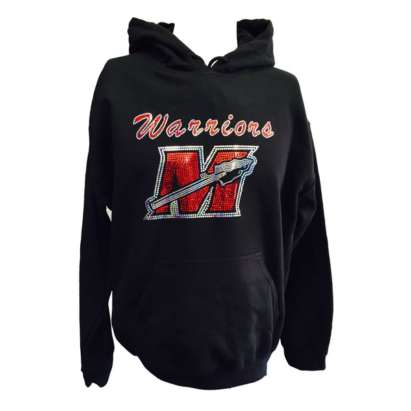 Lake Denoon Timberwolves Spangled Black Crew Neck Tee Shirt