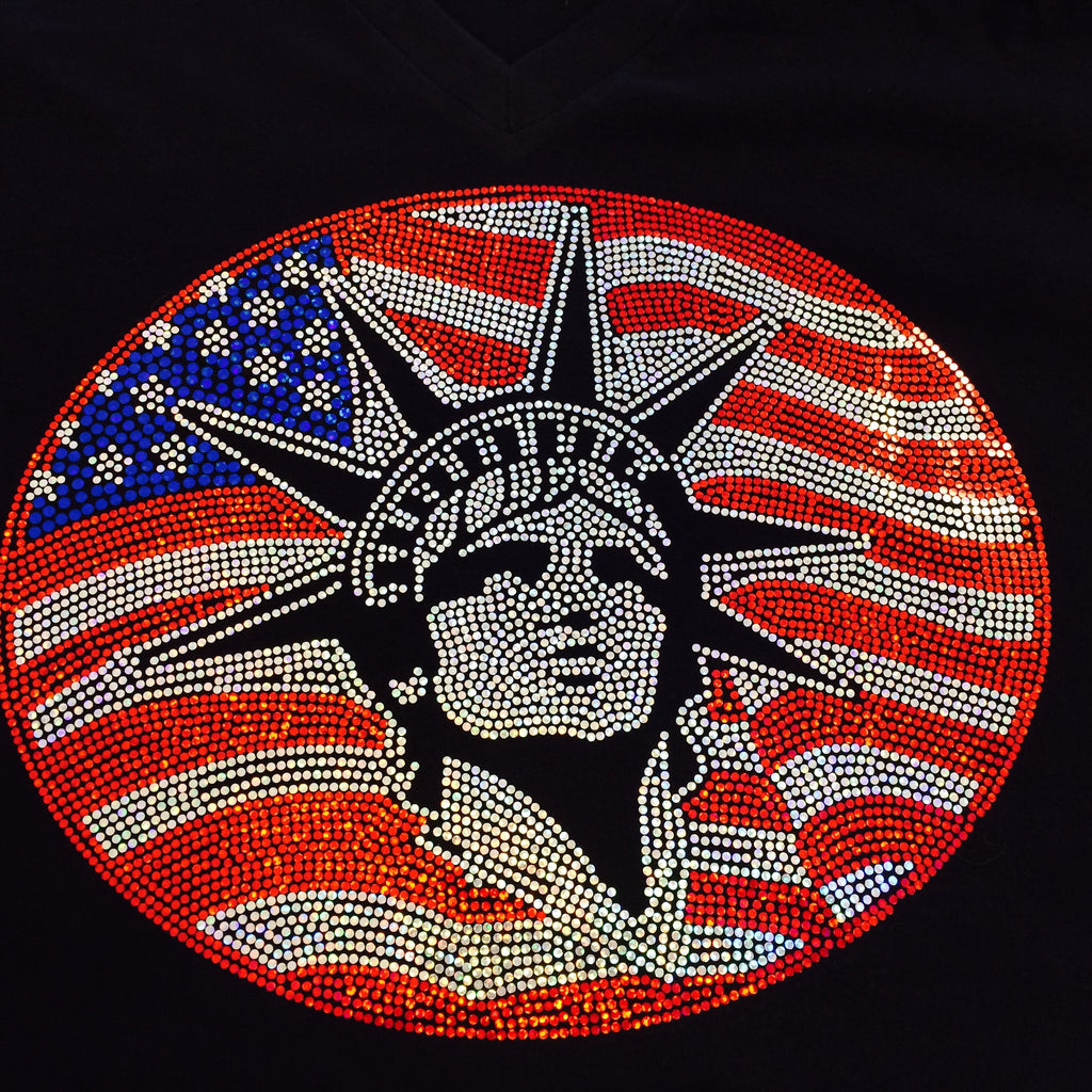 Red, White and Blue Statue of Liberty - Fourth of July Tee