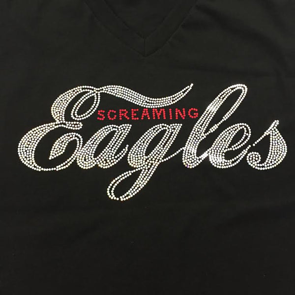 Screaming Eagles Black Cotton Tee Shirt