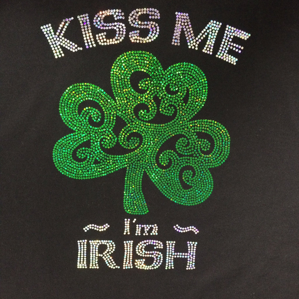 Kiss Me I'm Irish with Shamrock Spangle