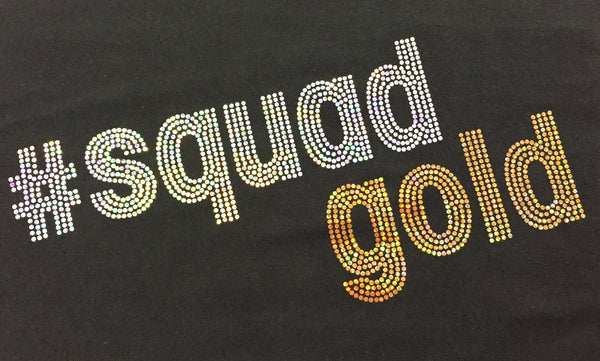 Gold Attitude Jersey Style Tees - #SQUAD GOLD