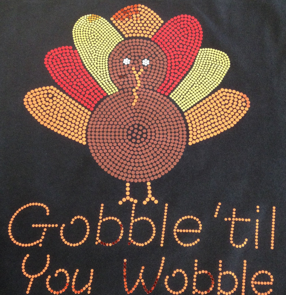 Thanksgiving Turkey Black Crew Neck T-shirt
