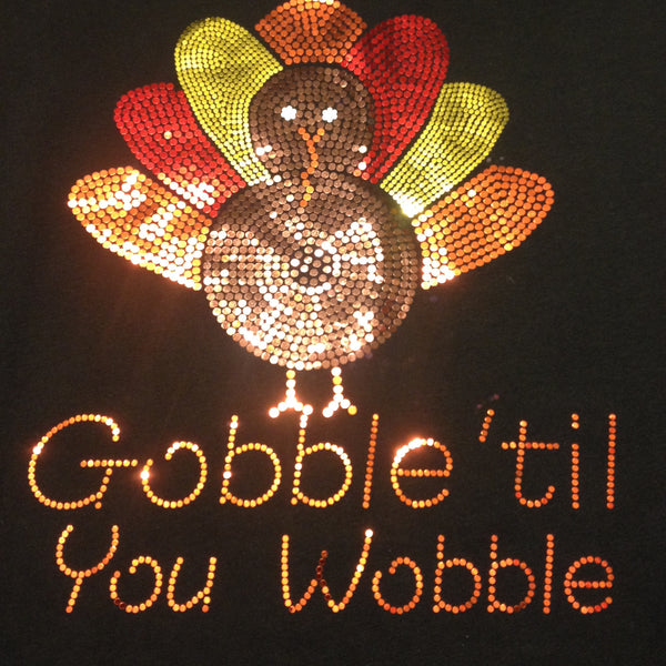 Thanksgiving Turkey Black Crew Neck T-shirt